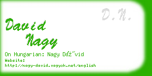 david nagy business card